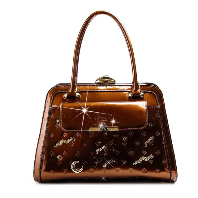 Rosy Lox Designer Crystal Handbags - Bronze