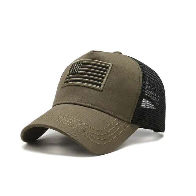 American Flag Trucker Hat with Adjustable Strap | Breathable & Unisex Green & Green Flag