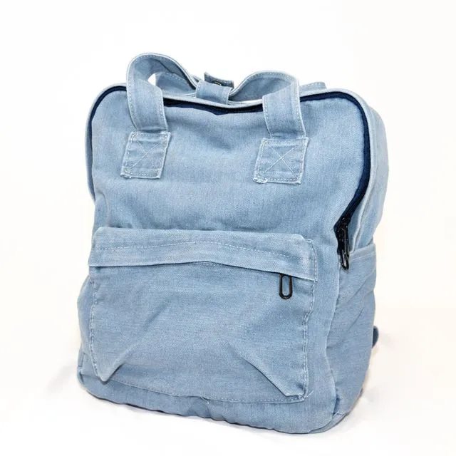 Denim Full size backpack - Bleached