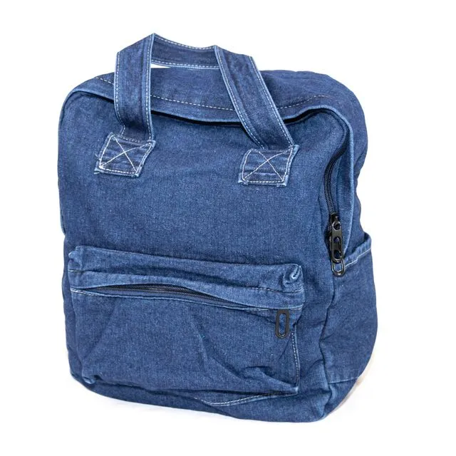 Denim Full size backpack - Medium Blue