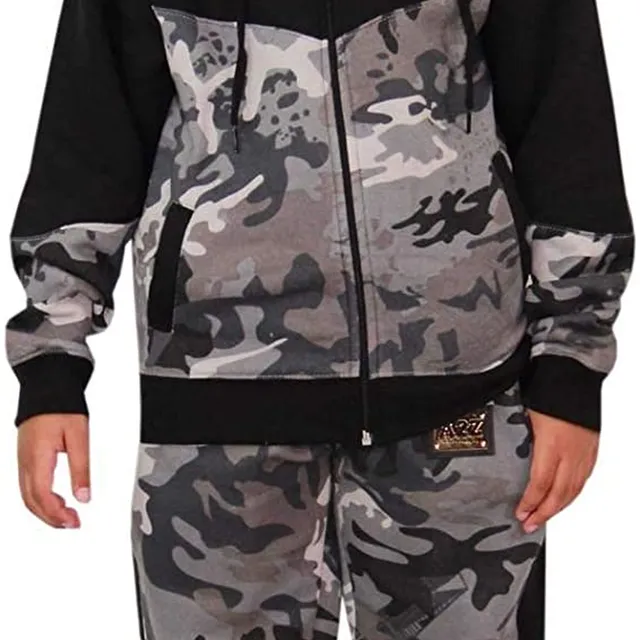 A2Z 4 Kids® Boys Girls Tracksuit Kids Designer'S A2Z Badged Camouflage Contrast Panel Hooded Top Botom Jogging Suit Age 5 6 7 8 9 10 11 12 13 Years