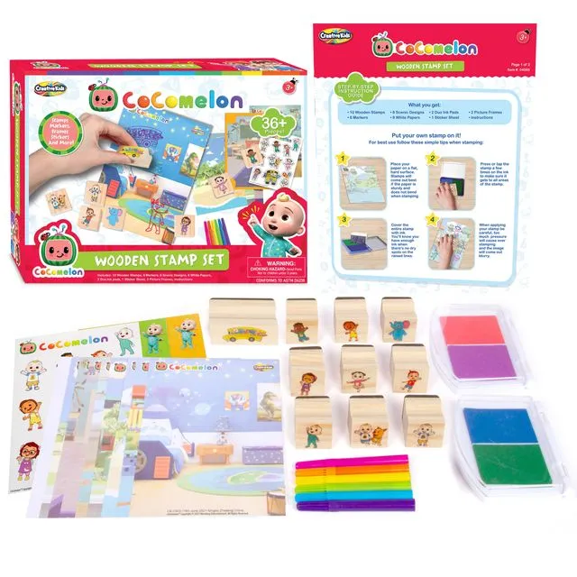 Cocomelon Stamp Set 36+ Piece Wooden Stamps