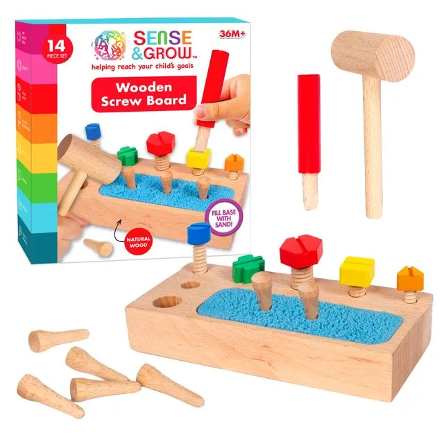 Sense & Grow Wooden Screw Toy for Kids 3+