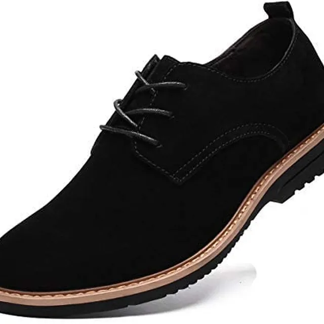 Men Suede Leather Urban Shoes Lace up Classic Business Brogue Casual Shoes