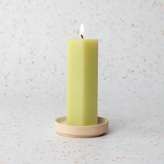 Vesta Pillar Candle Olive