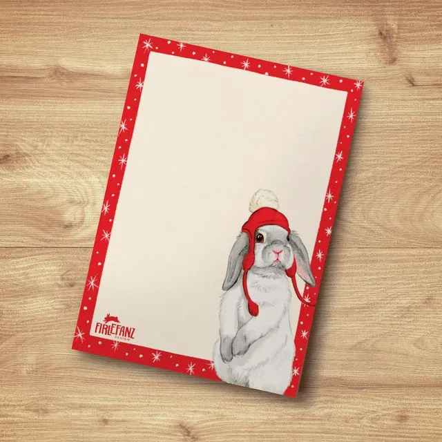 Notepad "Bunny with red bobble hat"