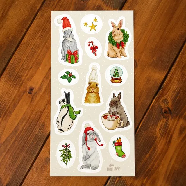 Sticker sheet "Christmas bunnies"