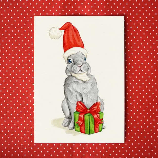 Postcard "Bunny Santa Claus"