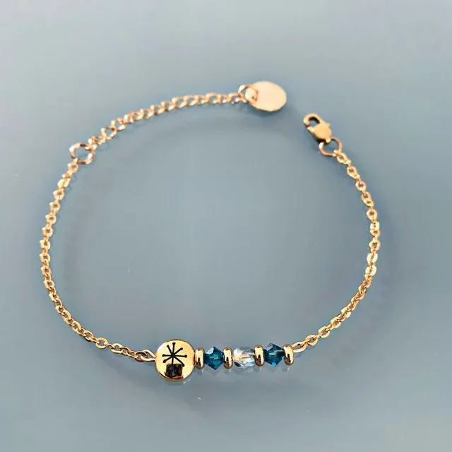 Bracelet constellation, gourmette pierres naturelles magiques Swarovski  perles Heishi or, bracelet doré, bracelet pierre, bijoux cadeaux