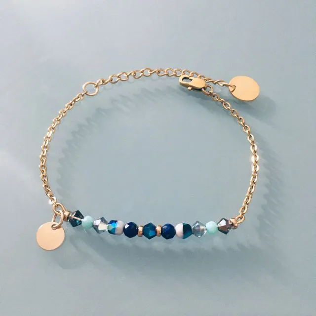 Bracelet pierre, gourmette pierres naturelles magiques Swarovski  perles Heishi or, bracelet doré, bracelet pierre, bijoux cadeaux