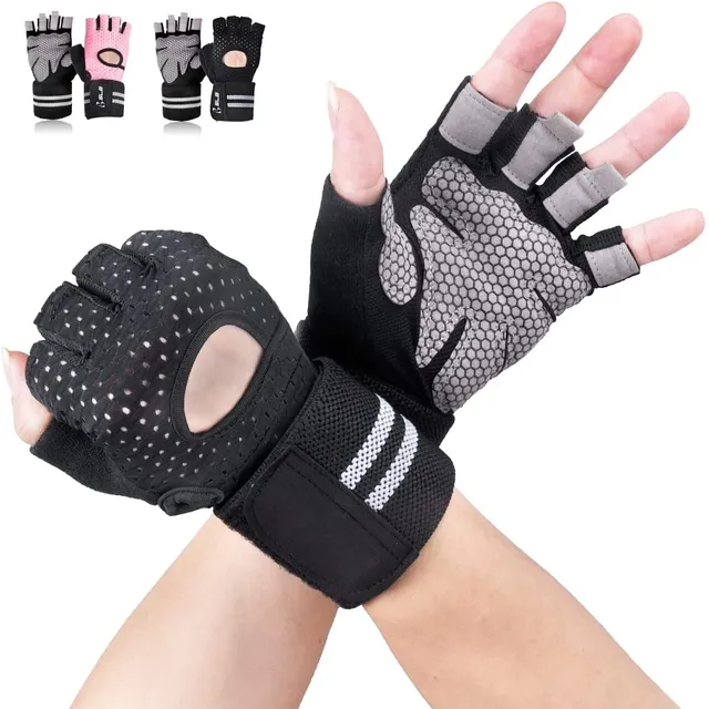 Gym Gloves - SLB Training Gloves with Full Wrist Support, Palm Protection and Extra Grip, Breathable Sport Gloves, Great for Weight Lifting/Cross Fit Training/Cycling(Suit for Men & Women)