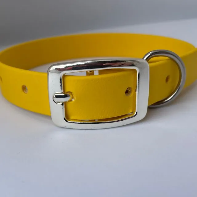 Handmade Biothane Dog Collar - Yellow