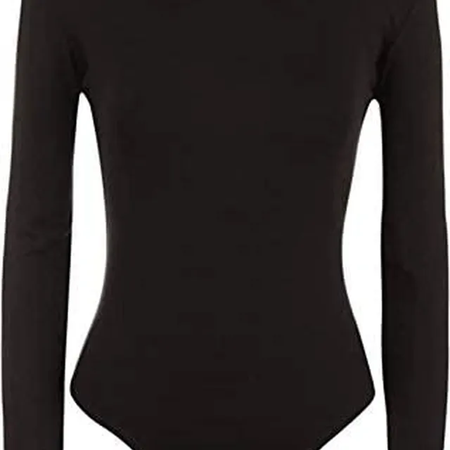 BODYWEAR LTD Ladies Turtle Neck Bodysuit Ladies Long Sleeve Stretch Leotard Top Sizes 8-14