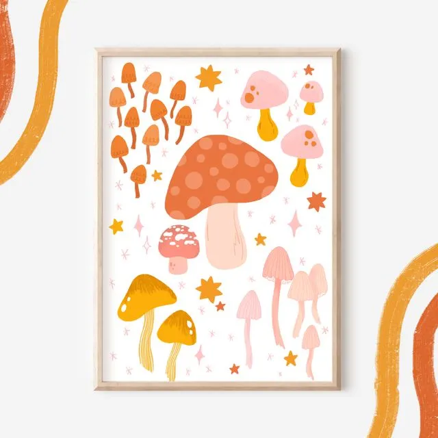 Mushroom A4 Wall Art Print