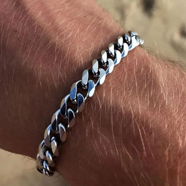 Men's Titanium Steel Bracelet Six-sided Grinding Cuban Bracelet Simple Personality Jewelry Trend Jewelry