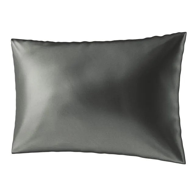 BEAUTY SLEEP S Silk zippered pillowcase (50x75) - anthracite
