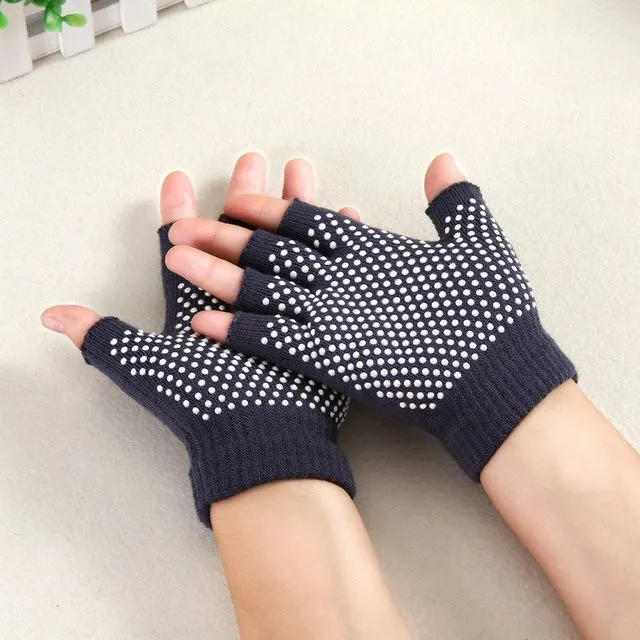 Ladies Half Finger Yoga Gloves Non-slip Yoga Gloves Open Toe Gloves