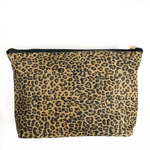 Bambalina Large Leopard Print Canvas Pouch