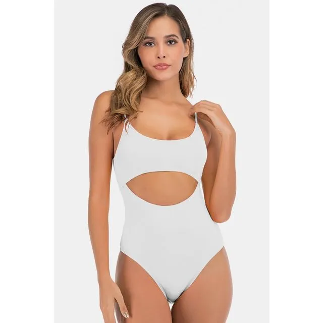 Cutout White One-piece Swimsuit