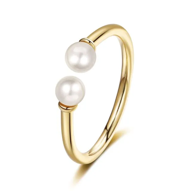 SACHIKO Ring gold/white pearl - gold