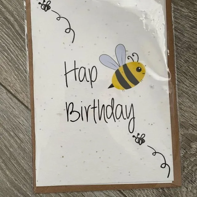 Hap-Bee Birthday Card Plantable