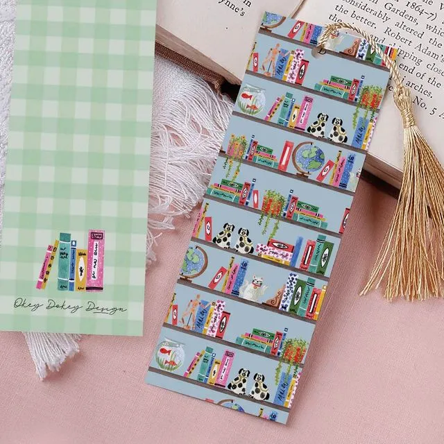 Bookshelf Paper Bookmark With Tassel