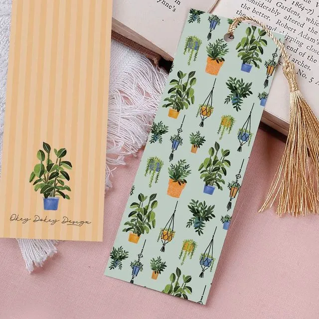 Plant Pot Paper Bookmark With Tassel