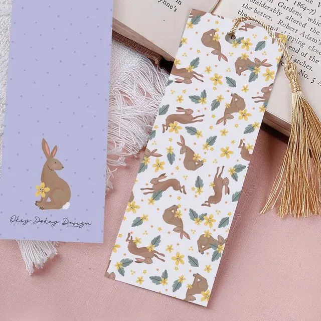 Bunny Rabbit Paper Bookmark With Tassel