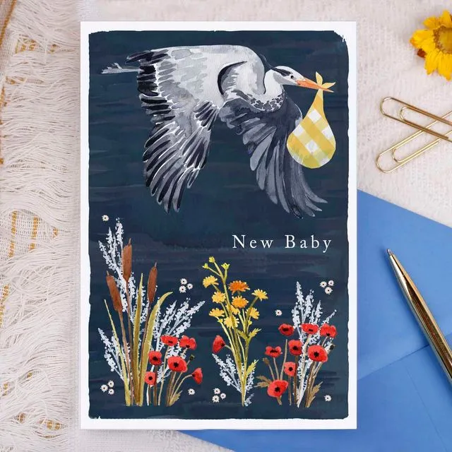 New Baby Heron Greeting Card