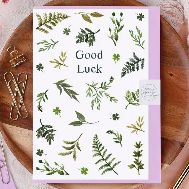 Good Luck Botanical Greeting Card