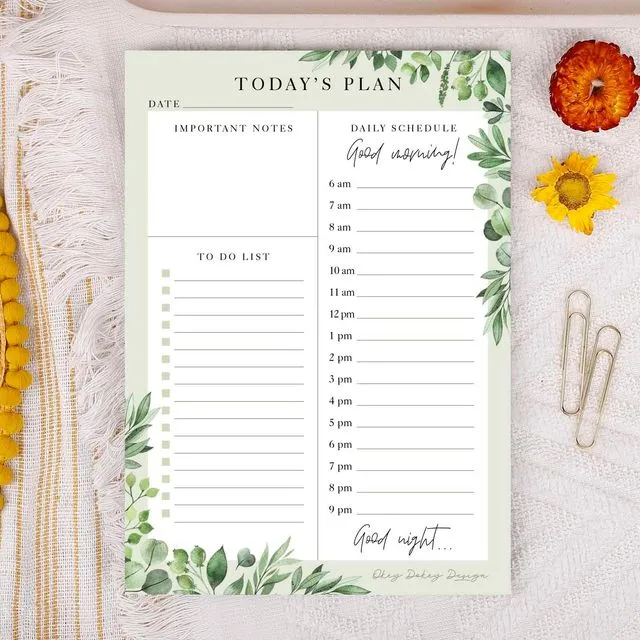 Botanical Daily Planner Pad