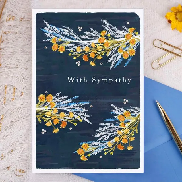 With Sympathy Flowers Greeting Card