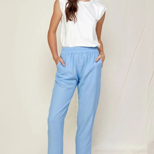 IP1036A Dreamland Bali Linen Pants - Blue Light/Size;Prepack 2-2-2;Small-Medium-Large