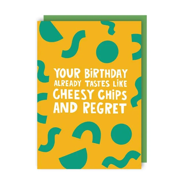 Cheesy Chips Birthday Card pack of 6