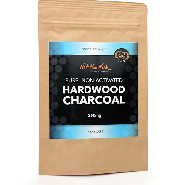 Pure, Non-Activated Hardwood Charcoal - Compostable Sachet (21 Capsules)