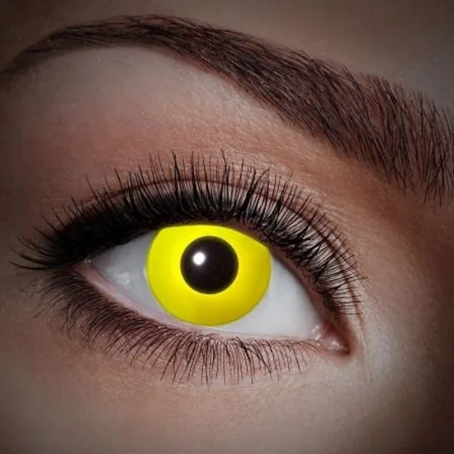 UV Flash Yellow - 1 Month for Halloween Accessories  Party Eye Lenses, UV Lenses