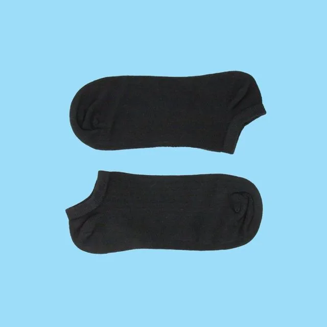 Black Bamboo Ribbed Socks Low Cut - #ShortAndSweet