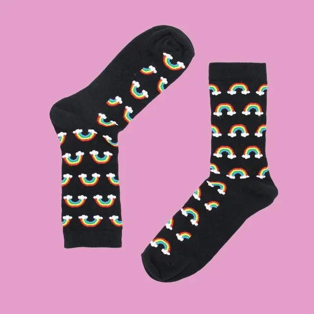 City Of Clouds Combed Cotton Sock - #ChasingRainbows