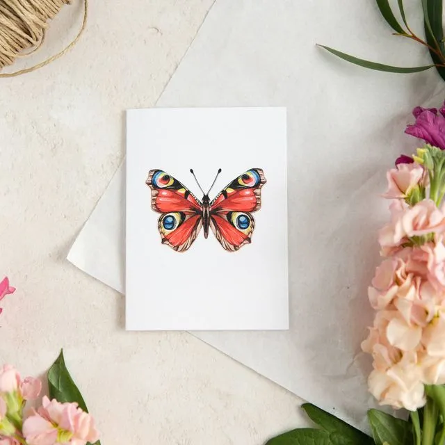 Peacock Butterfly 3D Greetings Card