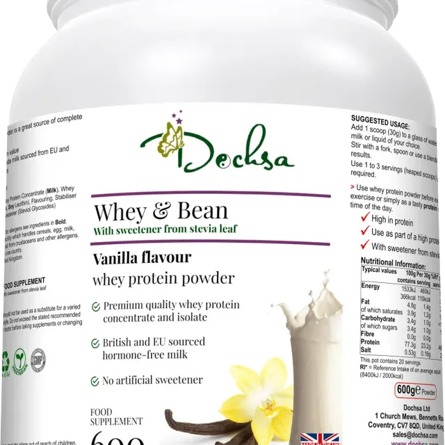 Whey & Bean Vanilla Powder 600g