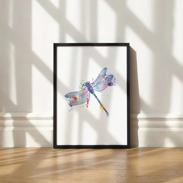 Dragonfly Wall Print - Paint Splatter Design