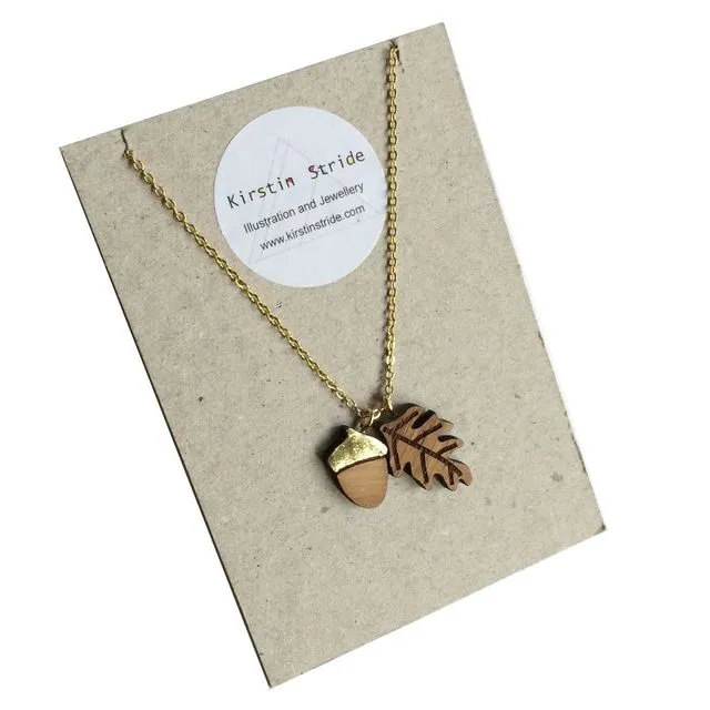 Acorn and Oak Leaf Necklace
