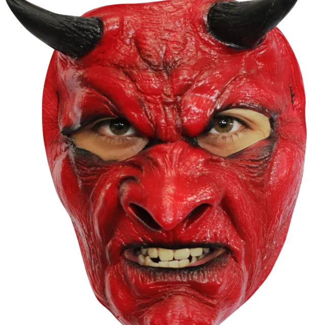 Face Mask - Evil Devil for Halloween Scary Accessories, Headmask