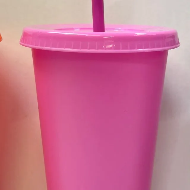 24oz Bright Pink Cold Cups