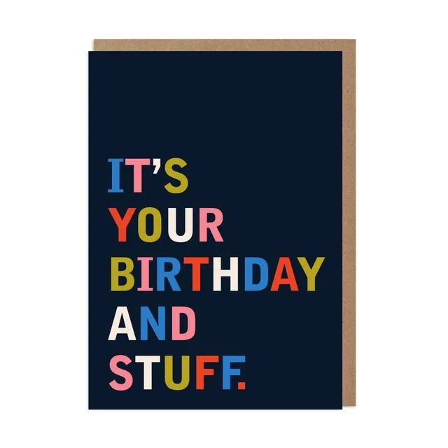 Birthday and Stuff Greeting Card Pack of 6