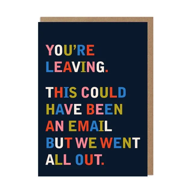 You're Leaving Greeting Card Pack of 6