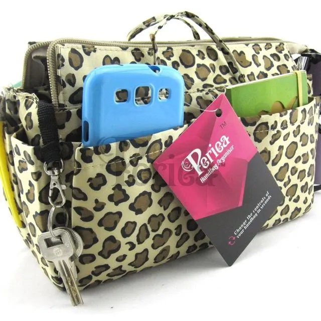 Nikki One Size Handbag Organiser - Light Leopard Gold