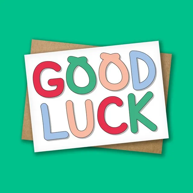 GOOD LUCK BUBBLE LETTERS CARD