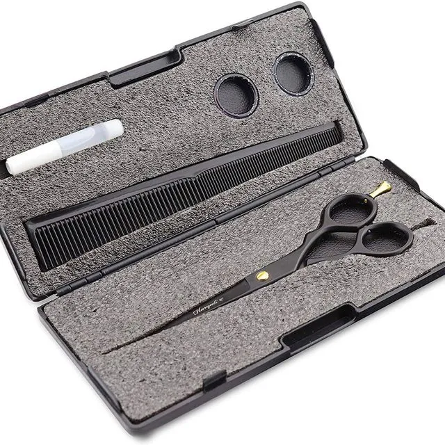 Professional Black 6.0" Barber Scissors with Razor Sharp Edges