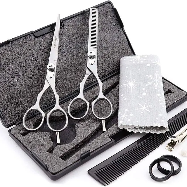 Professional 6" Hairdressing Barber Scissors Set Thinning Shears